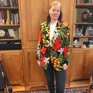 Hb silk floral jacket, size medium